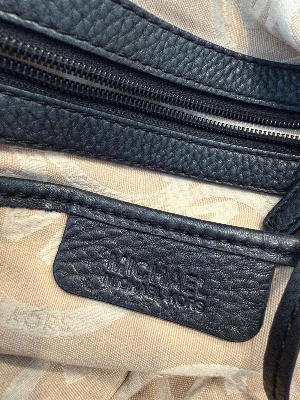 Michael Kors Black Leather Portland Hobo Shoulder Tote Bag